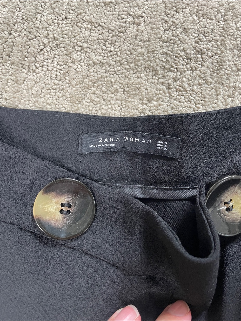 Zara Wide Leg Pants in Black - Picture 2 of 6